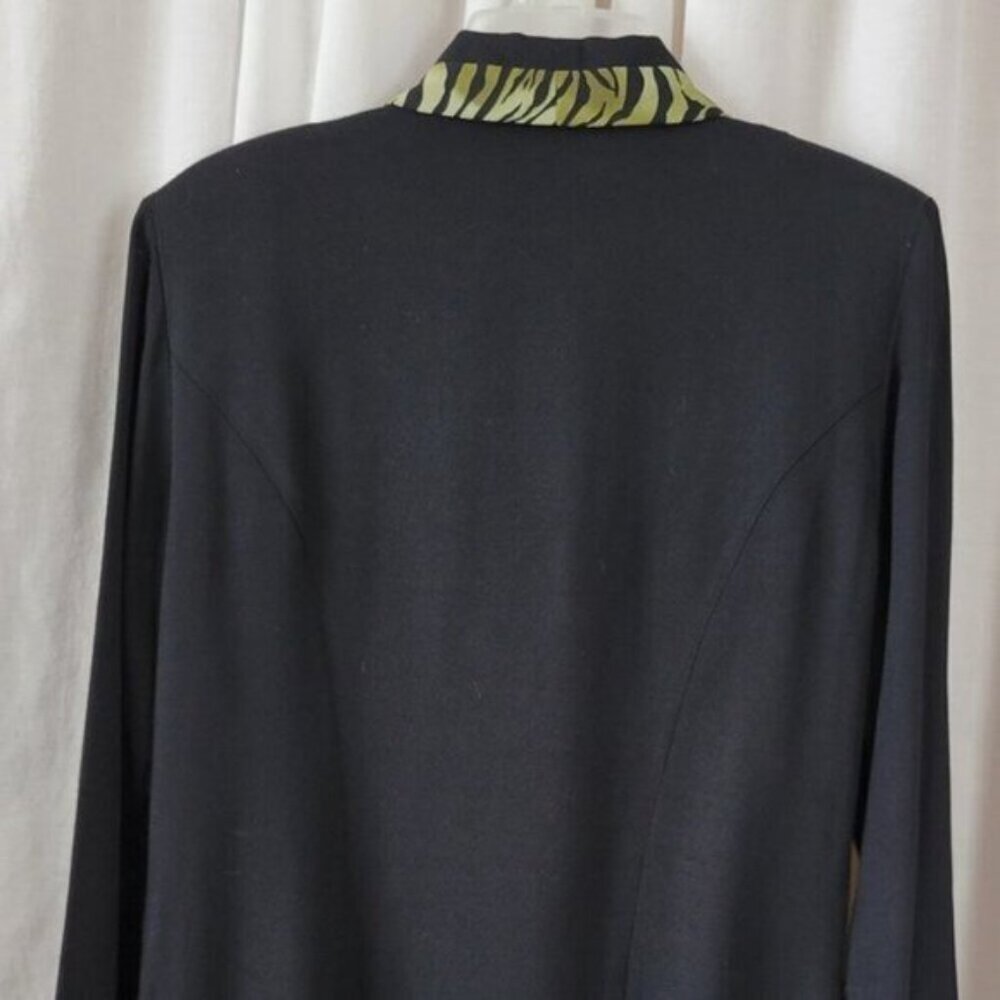 Anthony Mark Hankins Vtg Sz 8 Blazer black zebra stripe academia Y2K preppy ofc - Picture 5 of 11